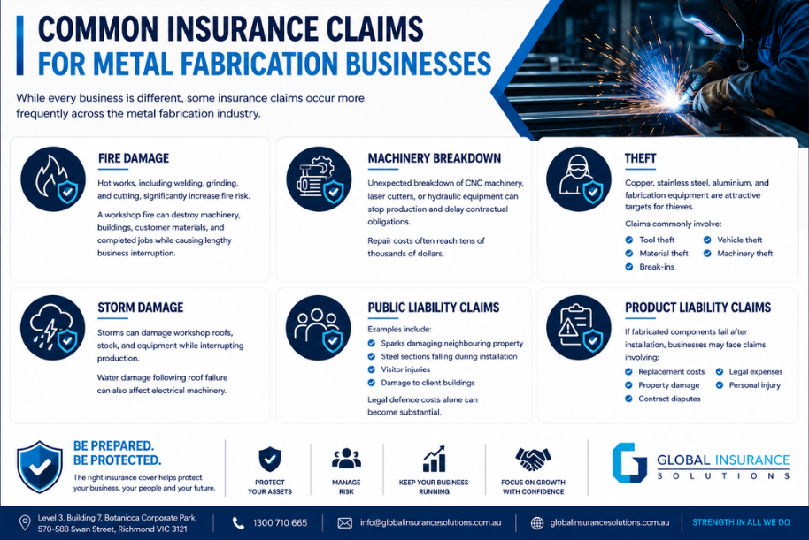 Common Insurance Claims for Metal Fabrication Businesses